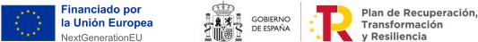 Logo de financiación por la union europea y plan de recuperación del gobierno de españa